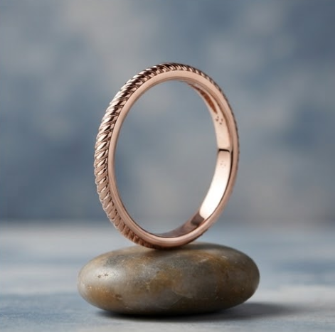 Oval Pink Tourmaline Beaded Filigree Rose Gold Ring